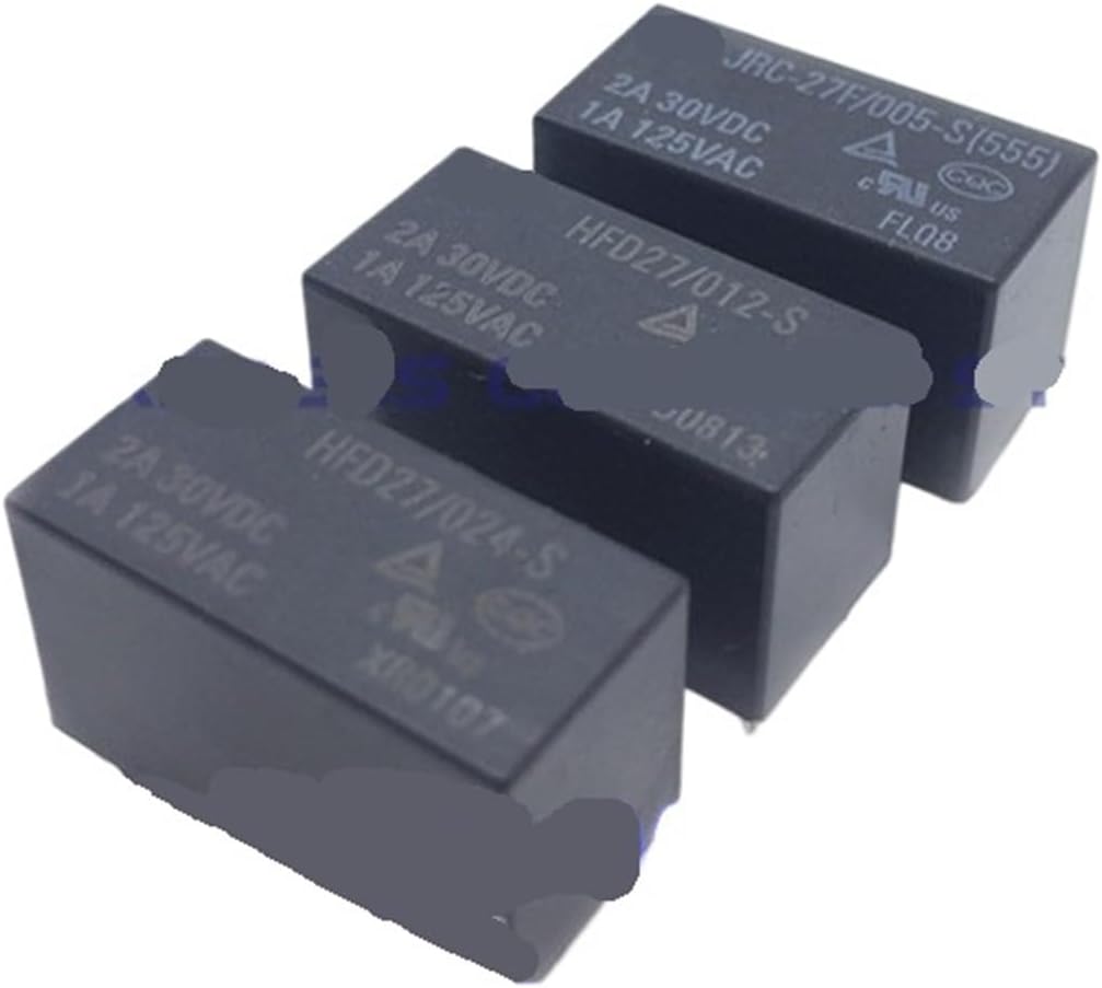 50PCS Original Mini Relay HFD27/005-S HFD27/012-S HFD27/024-S 8Pin 1A 125AVC JRC-27F HF27 005 012 024-S 5V 12V 24VDC(HFD27-024-S)