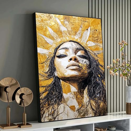 Peinture de femme abstraite pour illuminer un salon sombre