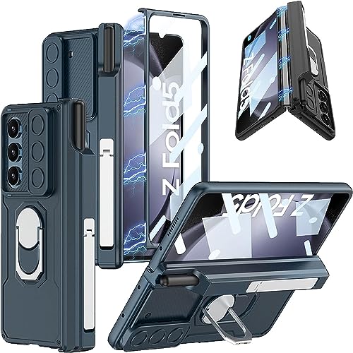 Coque Samsung Z Fold 5 Miimall Verte avec Protège-Caméra et Support
