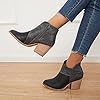 TINSTREE-Womens-Point-Toe-Ankle-Boots-Snakeskin-Button-Down-Cut-Chunky-Stacked-Heel-Bootie-Fashion-Booties-Side-Zip-Runs-SmallPls-Choose-One-Size-Larger
