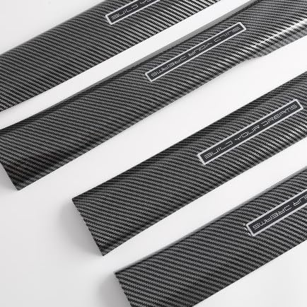 Carbon Fiber Door Sill Protector for BYD Shark 6 2024-2025 2026, Auto Parts Door Entry Guard Scuff Plates Trim Covers Accessories (Outside) (Instide)