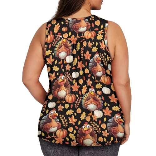 Women Summer Sleeveless Shirts Plus Size Pleated Tank Tops Blouses for Leggings S-4XL4