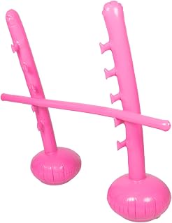 Pértiga Inflable para Salto de Altura Exterior Playa Juegos Gigantes al Aire Libre Jugar Fiesta Plegable Juego de Carnaval Inflable Juegos inflables de polivinilo Rosa