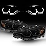 AKKON - For BMW F30 3-Series 4 Doors Sedan Factory Halogen Type Dual U-Halo Ring LED Projector Headlights, Low Beam:H7,High Beam:H7, Car Vehicle Light Assembly, Black Smoke