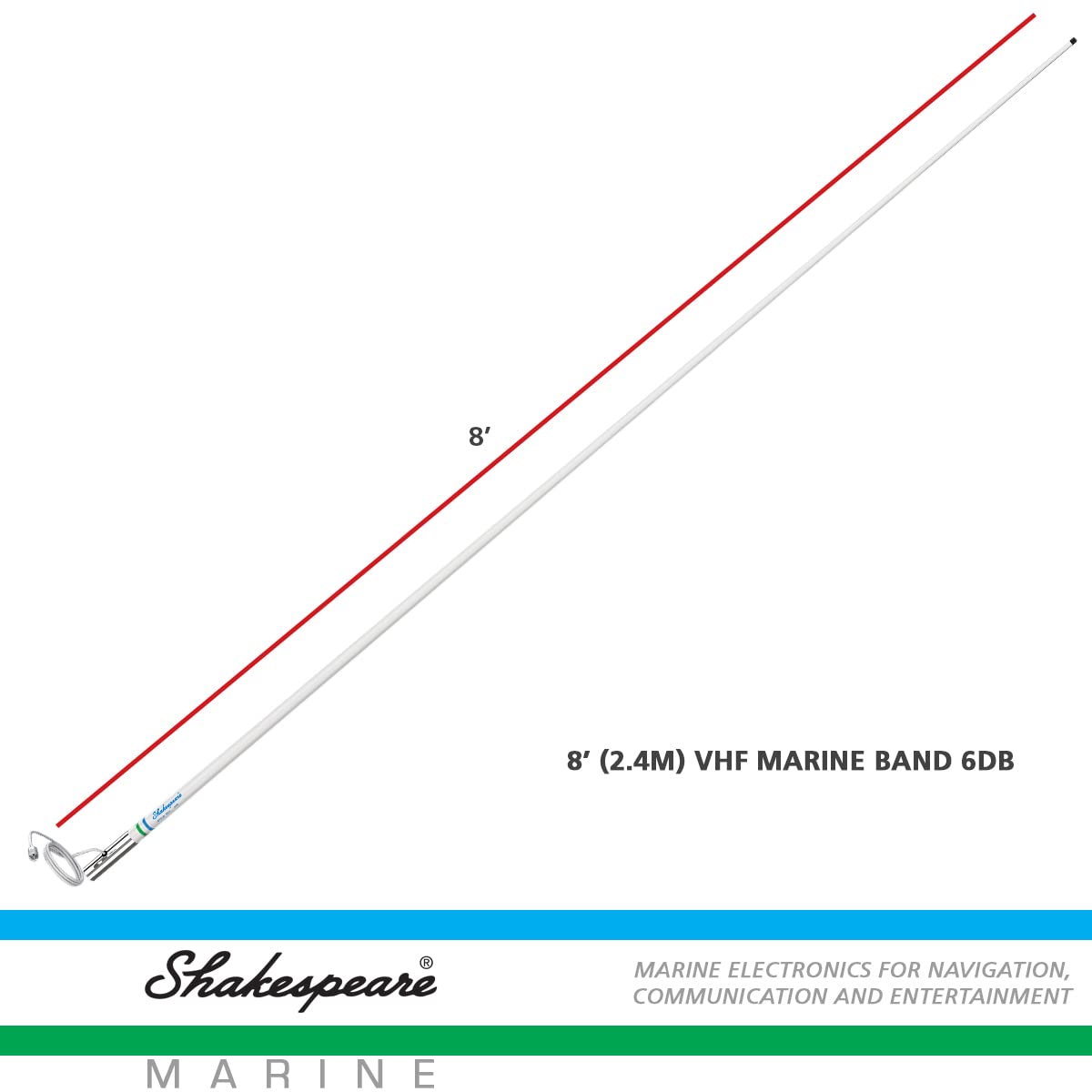 SHAKESPEARE 5101 Centennial White 8 'VHF Marine Antenna