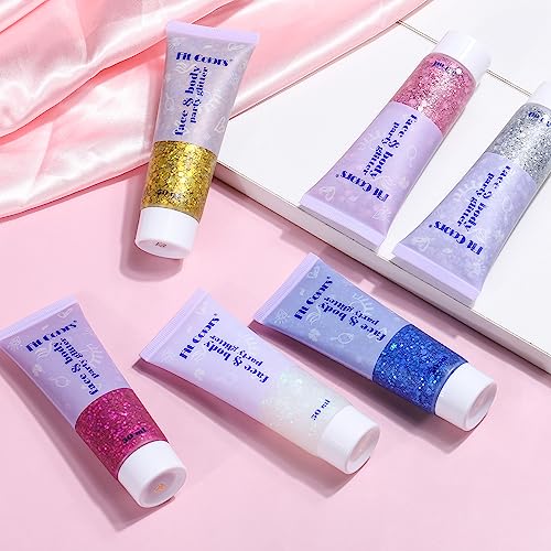 Teoyall Long Lasting Body Glitter Holographic Sparkling Cosmetic Grade Chunky Glitter For Face Hair (Pink) #TOP5