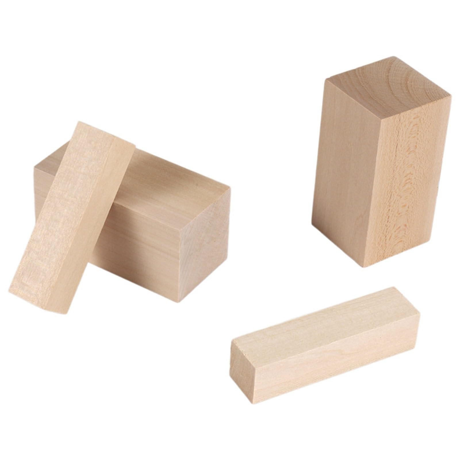 MRVAKDYDI Basswood Carving Blocks, Basswood Carving Blocks Kit 10 Pack Beginners Unfinished Natural Wood Color Multiple Sizes