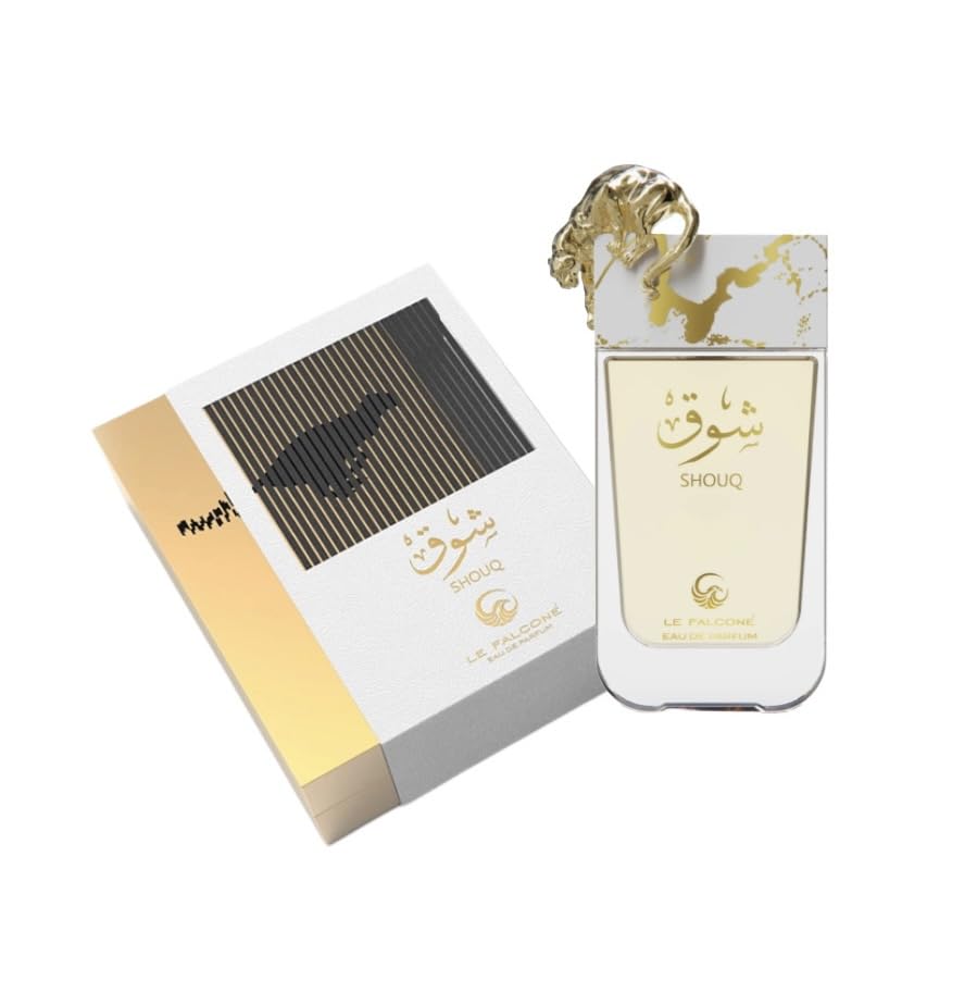 ShouqEau de Parfum, Luxury Arabic Fragrance, White and Gold, Premium Glass Bottle with Decorative Cap for women 3.0 fl oz