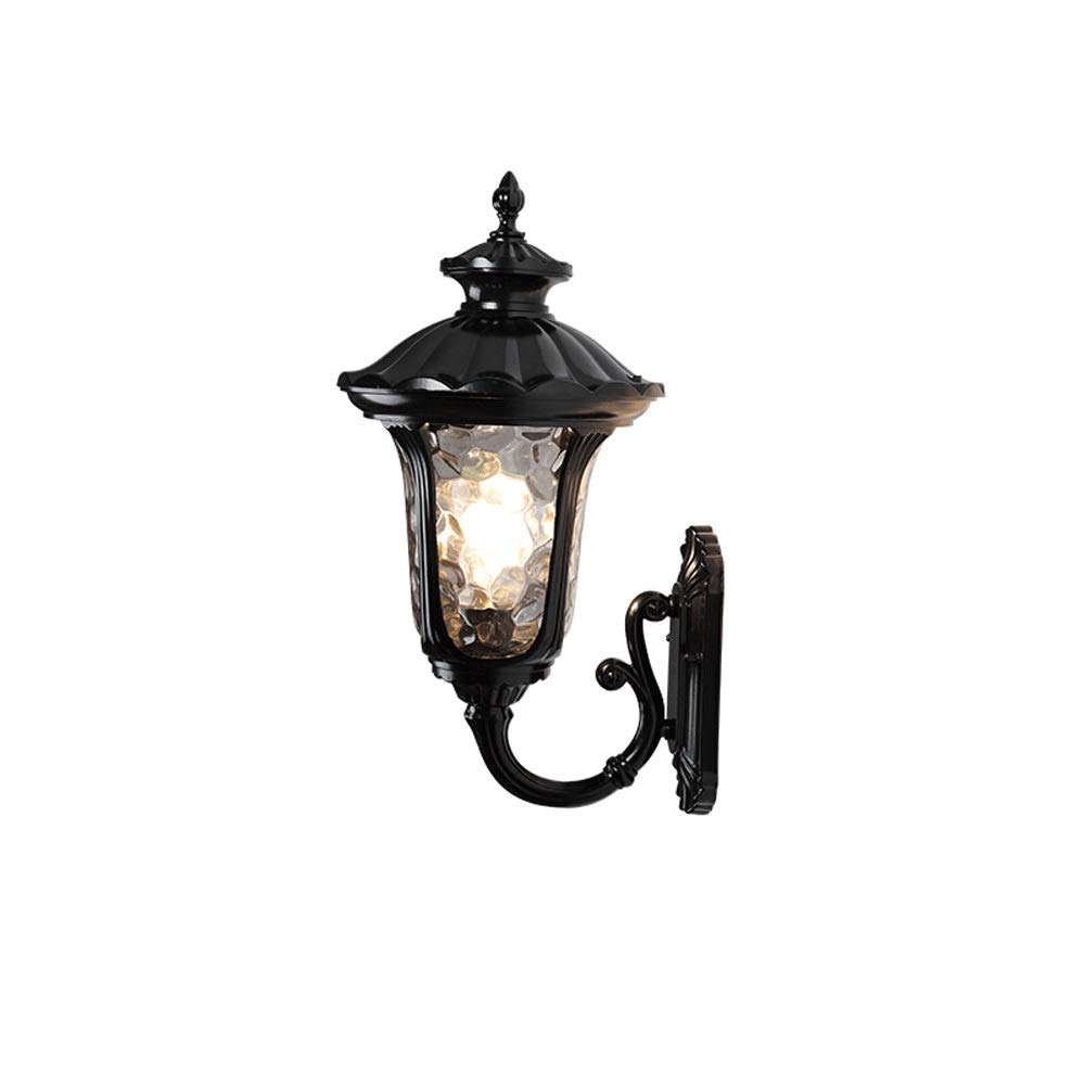 HPTHLY Wall Mounted Light European Wall Lamp Outdoor Waterproof Aisle Balcony Garden Villa Interior Retro Garden Wall Lamp Outdoor Decorative Wall Lamp Readi(Black)