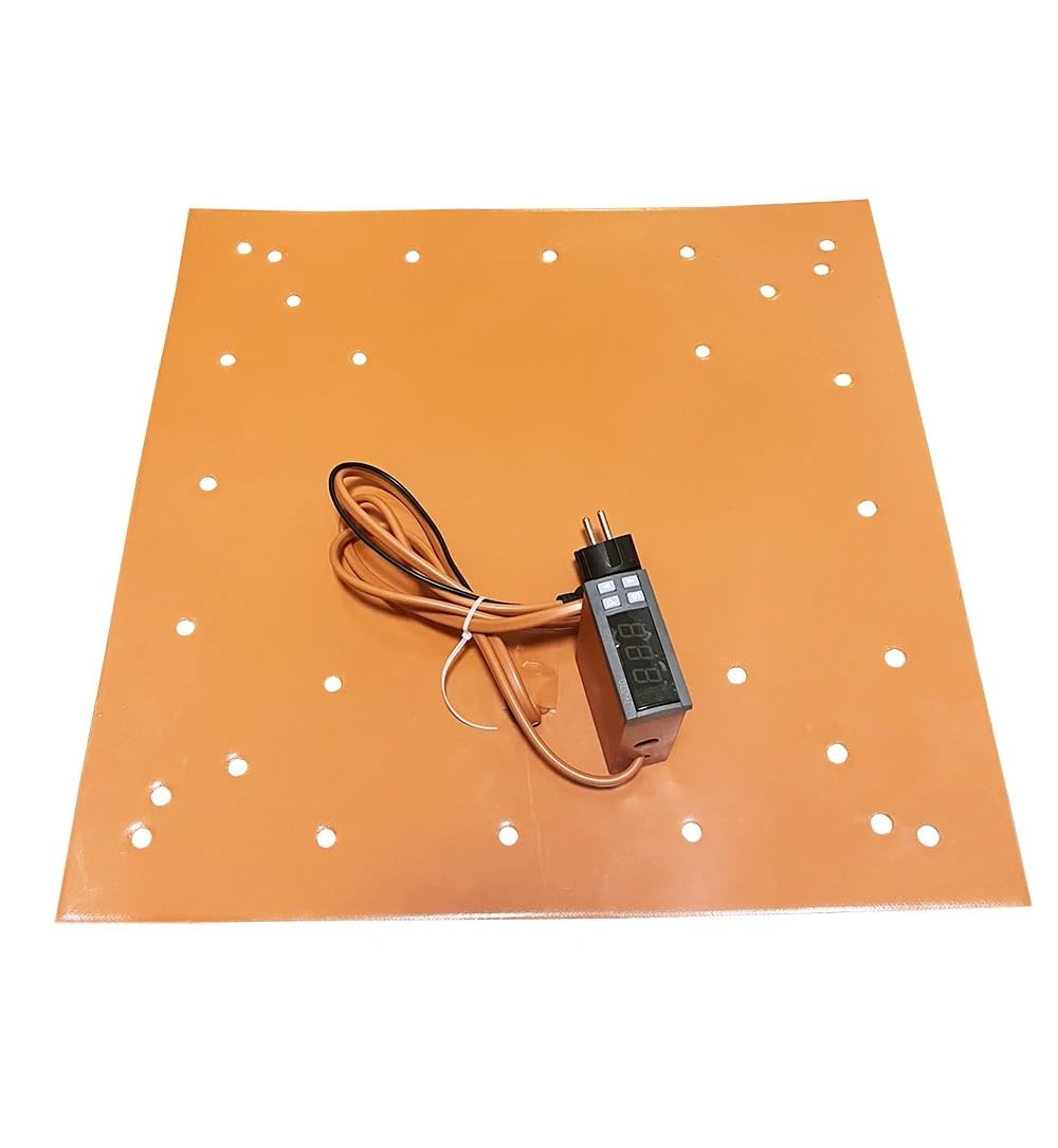 Plateau Chauffant en Silicone personnalisé 508 x mm (20" 20") for imprimante 3D Creality CR-10 S5 avec 28 Trous, Dos adhésif et capteur(220v 1300w 1,Without Controller)
