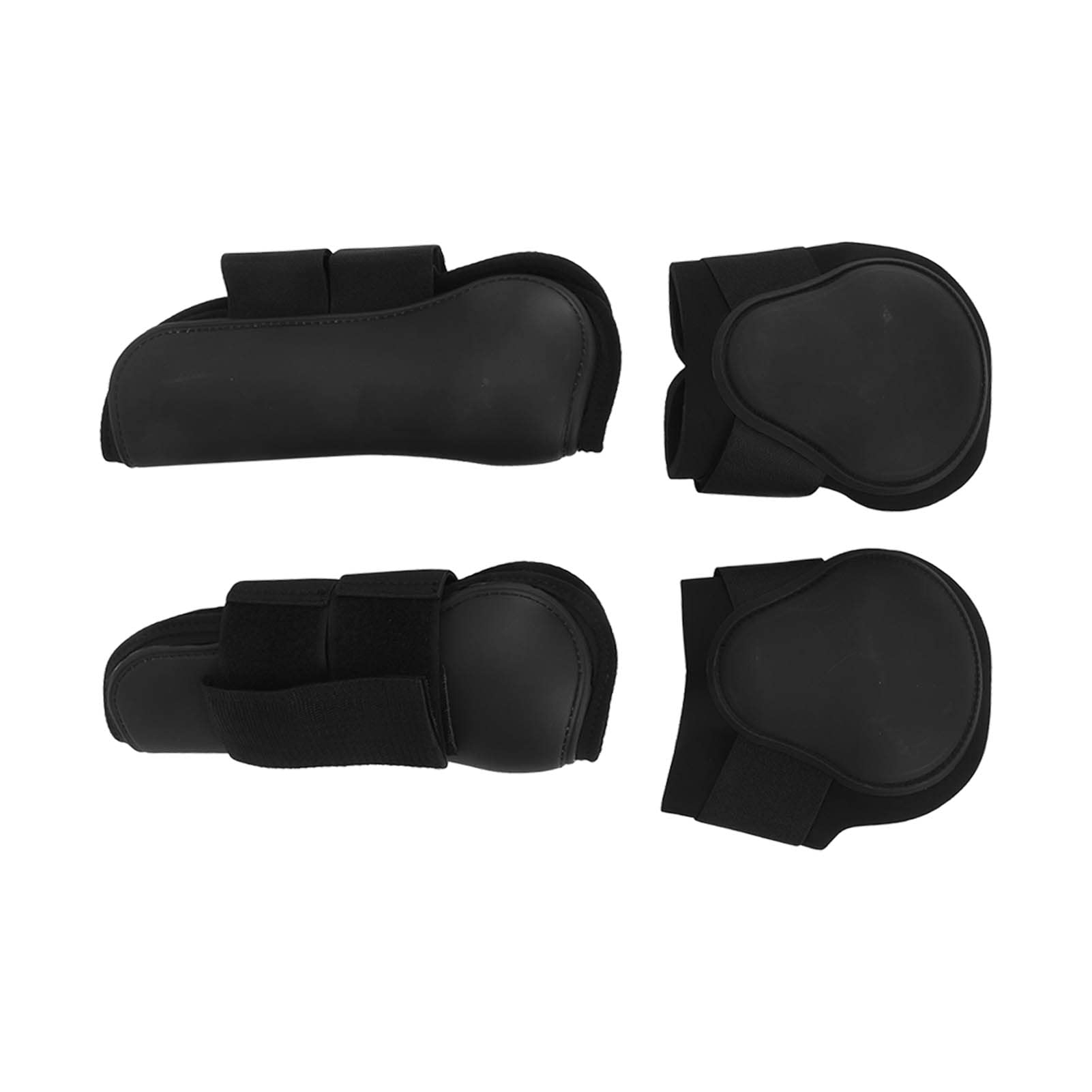 Set 4 pezzi parastinchi per cavalli anteriori e posteriori in PU e neoprene per salto ostacoli protezione tendini