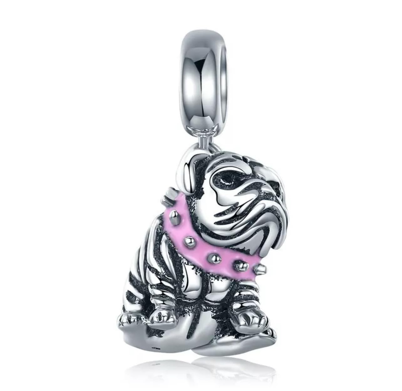 Charm Colgante Inglés Animal Mascota Perro Plata Genuina 925 Compatible con