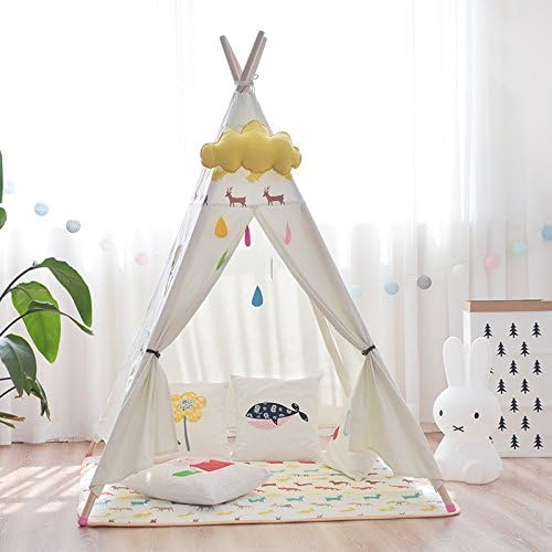 Small Boy Scandinavian Deer Canvas Kids Teepee Indoor Childrens Playhouse Indian Tepee Tent Kids Tipi Tent