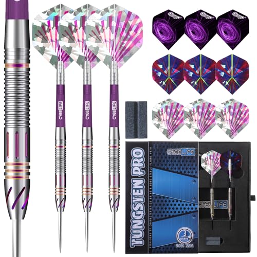 CyeeLife Tungsten Darts Set 23 Gramm,Professionelles Steel Darts...