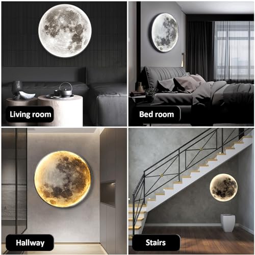 Lámpara de Pared Led Luna con Control Remoto y Enchufe de Techo 8