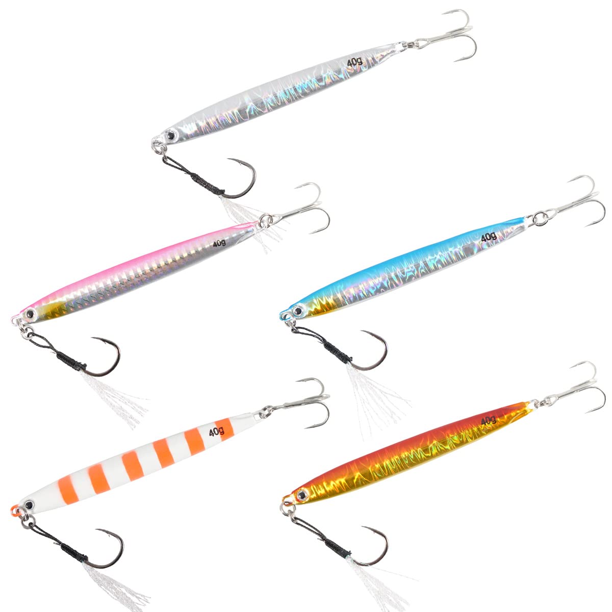 ロングジグ まとめ売り Amazon.co.jp: TRISTAR'S 5色セット 40g メタルジグ ロングボディ jig