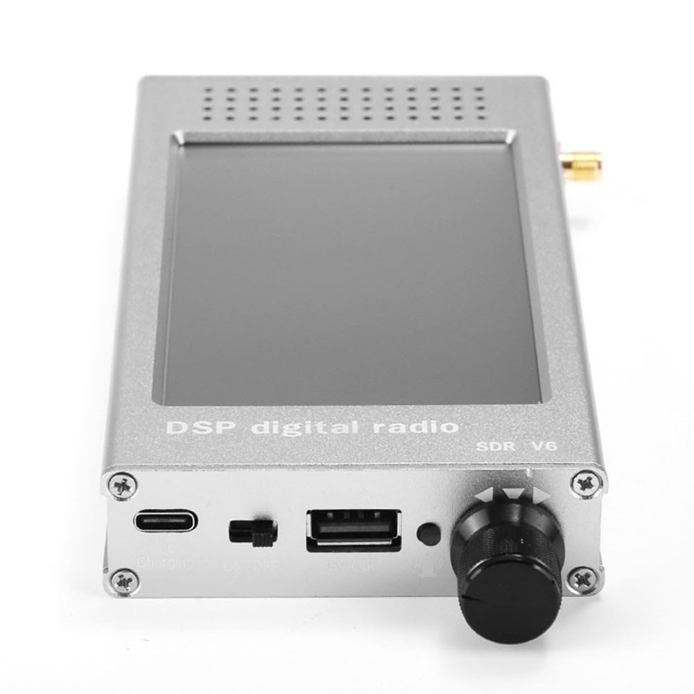 SDR-V6 Software Defined Radio Empfänger 100kHz-149MHz mit 4,3 Zoll IPS Touchscreen, Aluminiumgehäuse, 3000mAh Akku, CW/AM/SSB/FM Modi für Amateurfunk und Kurzwellenmonitoring, Schwa
