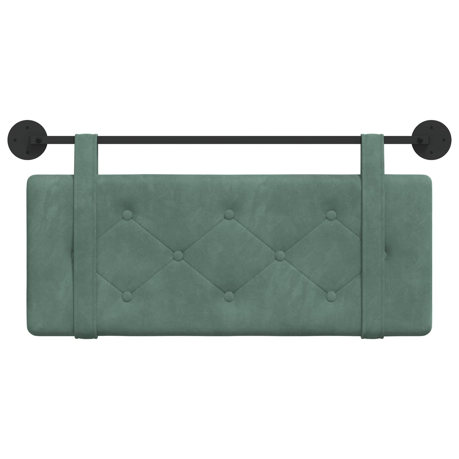 Leasha Tête de Lit Suspendue, Tête de Lit Coussin Murale Vert Mer Velours 110x55x5 cm