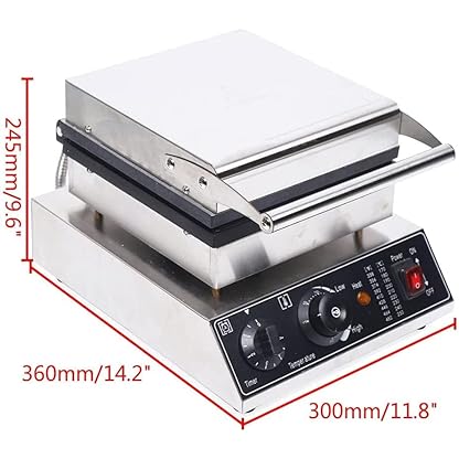 Profi Waffeleisen mit antihaftbeschichteten Backplatten, Waffelautomat für belgische Herzen Waffeln mit Edelstahl Gehäuse, 50-300 °C stufenlos (2 Stk) – Bild 5
