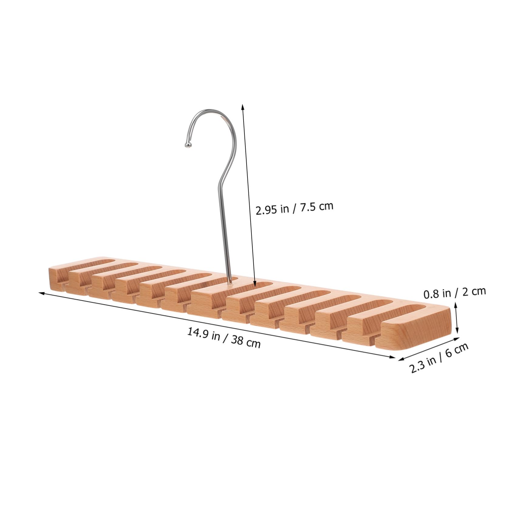 OKUMEYR Classic Wooden Belt Hanger Rack Belt Organizer for Men Closet Space Saver