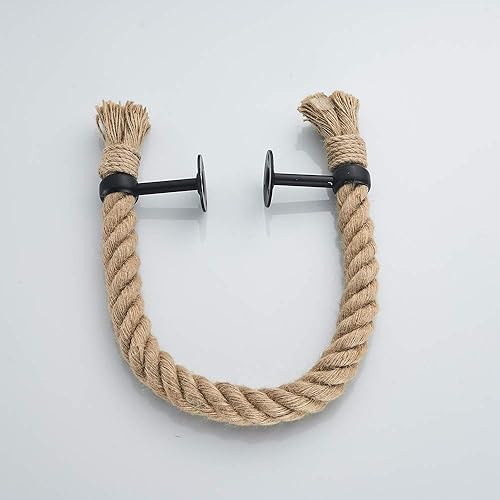 Miniatura 4 de YJ YANJUN Toallero náutico negro accesorios náuticos para baño, decoración de baño náutico, toalleros de cuerda para baño montado en la pared