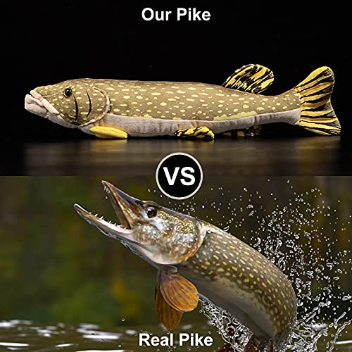 Simulation Northern Pike Stuffed Plush Toy- 18.5Inch Lifelike Depth Ocean Animals Pike Plushie Toys Figur, Super Soft Plush Dolls For Kids Stuffed Model Educational Toys, Gifts For Kids #TOP1