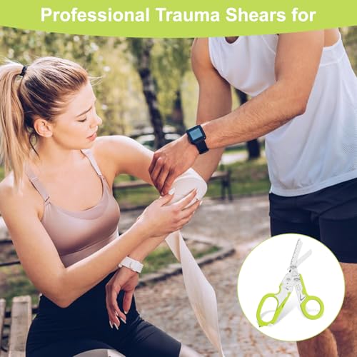 Image of 6-in-1 Heavy-Duty Emergency trauma shears（Green） | Multifunctional Life-Saving Tool|Suitable for Emergency Rescue|Outdoor Exploration|DIY Construction and Maintenance|