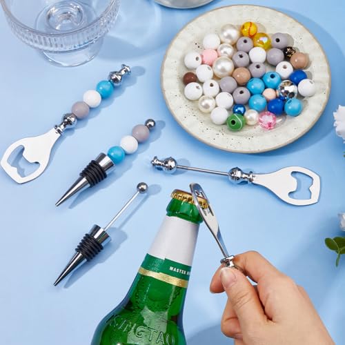 Tapón de botella de acero inoxidable y abridor de cerveza reutilizable para barras de bar 4