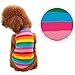 BUYITNOW Rainbow Stripe Pet Vest Breathable Summer Cotton Sleeveless T-Shirt Small Dog Cat Clothes
