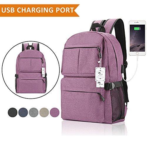 Winblo Laptop Backpack, Backpack 15 15.6 Inch Laptop Bag with USB Charging Port Light Weight Travel Backpack