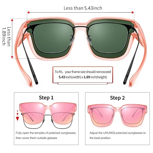 Image of URUMQI Polarized Sunglasses Fit Over Glasses Women Men UV400 Trendy Shades