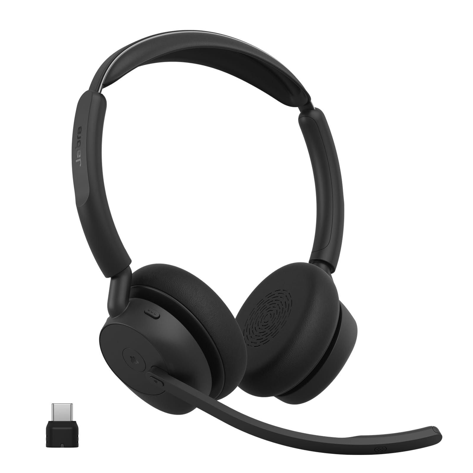 Jabra Evolve3 45 Wireless Bluetooth Headset with Mic, USB-C, MS Teams | Dual-Ear, USB-C Bluetooth Adapter, 21h Battery, Lightweight, Flip-to-Mute Mic Arm, Microsoft Teams, Black