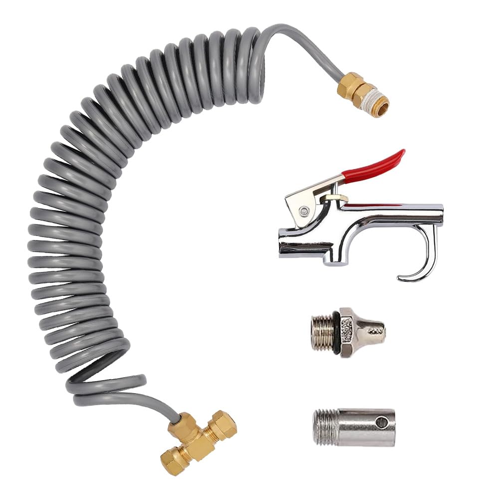 Kit de 4 pistolas de aire para asiento de camión, manguera de retroceso de 3,5 m, rosca NPT de 1/4 pulgadas, kit de pistola de soplado de aire de 90 psi, pistola de soplado de plumero de aire