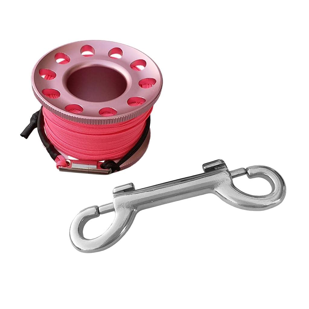 kowaku Cave Wreck Reel for Scuba Diving, 15M Line with End Snap, Pink