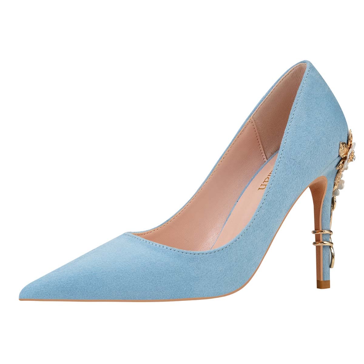 JOEupin Scarpe da donna con tacco alto, tacco a punta, in raso, a stiletto, per feste nuziali, serate, matrimoni