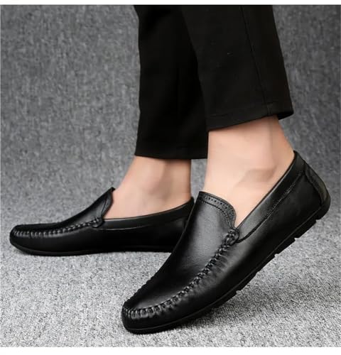 Men's Driving Loafers PU Leather Prom Fashion Solid Color Round Toe Casual Slip Resistant Dress Slip-on2