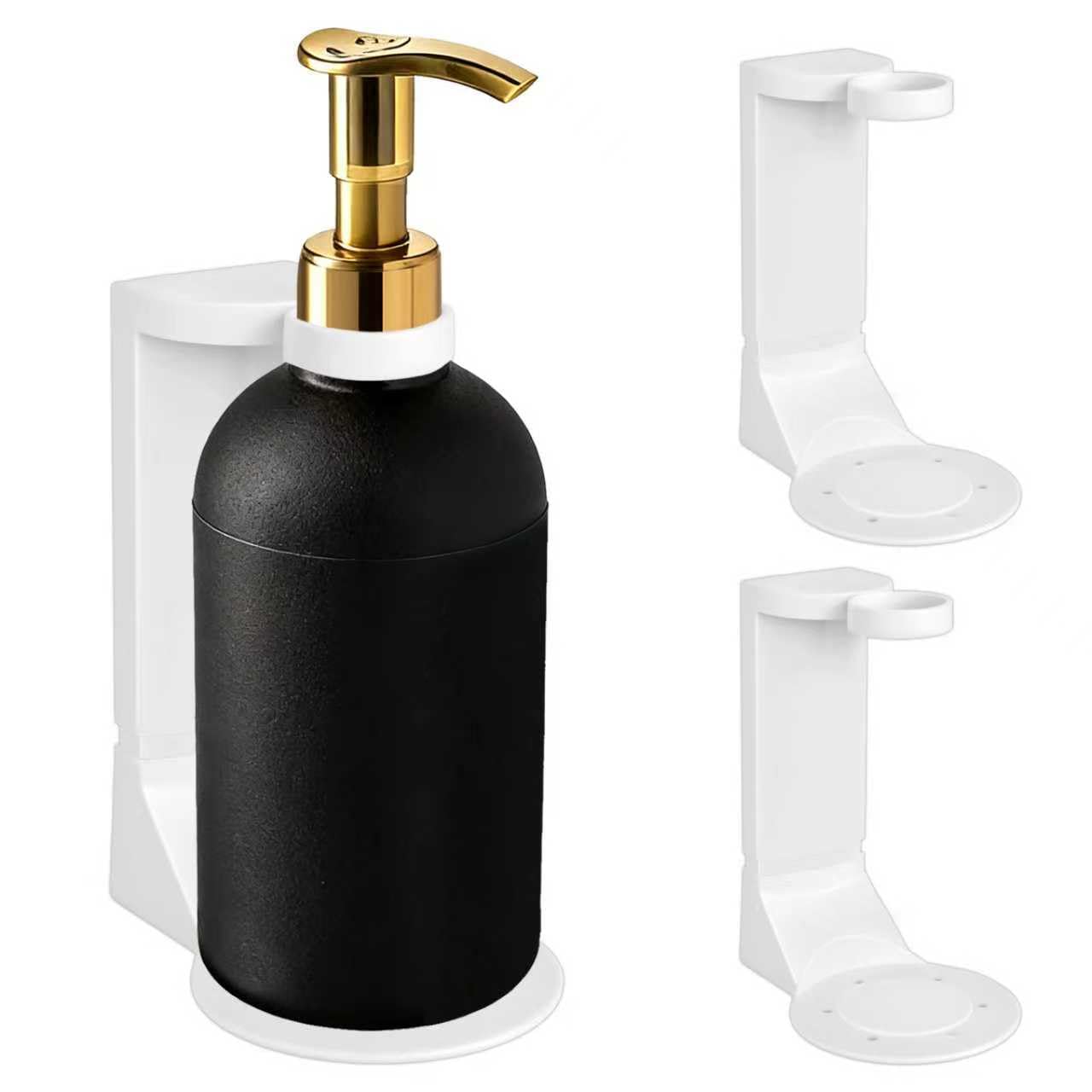 TUNEYA Single Bottle Wall Mount Bracket, No Drill Soap Dispenser Holder
