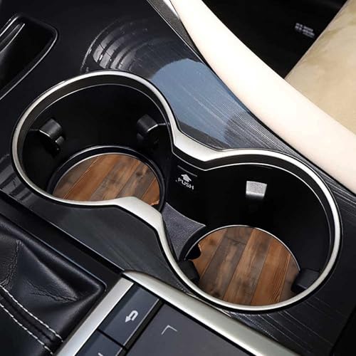 Portavasos universales de madera marrón para auto, 2 unidades miniatura 7