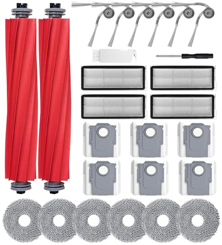 APZOVO Accesorios Recambios para Roborock QV 35A / QV 35S, 2 Cepillo Principal, 4 Filtro HEPA, 6 Paño, 6 Bolsa de Polvo, 6 Cepillo Laterale