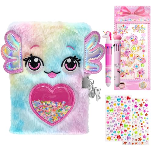 GOZINA Journaling Kit-Drawing Gifts for Girls,Kids Diary with Lock and Key,Notebook and Pen Set,Trending Gifts for 11 Year Girl