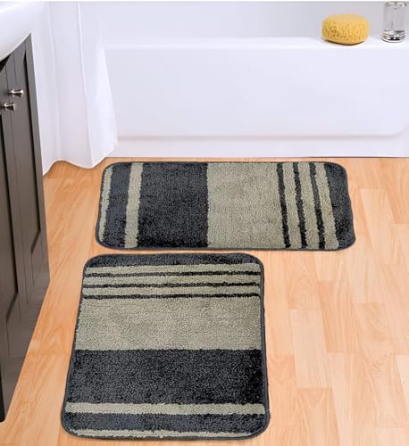 Image of Door Mats for Home | Door Mats for Home Entrance | Door Mat for Bathroom| Soft & Super Absorbent Mats for Shower | Washable, Non-Slip & Quick-Drying Mats (Pack of 2) (Multicolor 2)