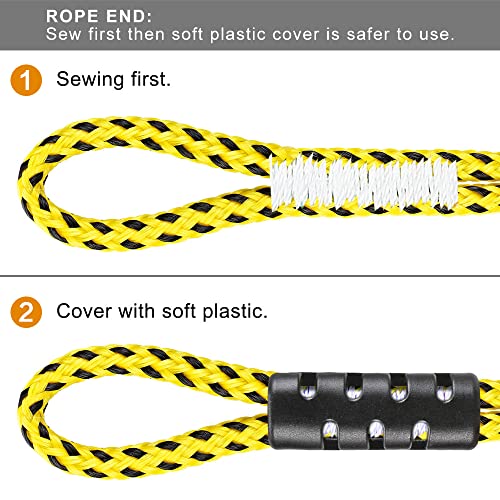 Water Ski Rope, Waterboard Rope, Soft Rubber Handle With 2 Floats, 2 Section, Boat Tow Rope, Towable Tube, 4000 Lbs Capacity, 75 Ft Seleware #TOP5