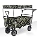 Wagon Utility Truck Plegable, Unisex's Pull Wagon Trolley Ligero con Toldo Carro De Acero Adecuado para Todo Terreno