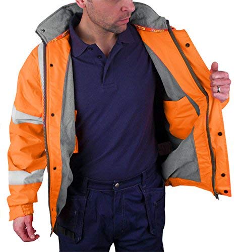 Blouson bomber HV orange XXL chaud contre le froid sur chantier
