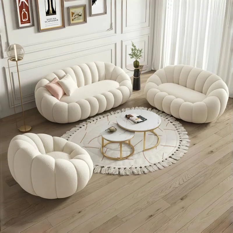 Image of LEGACY OF COMFORT Dekeles 70.87'' Upholstered Loveseat Two Seater Sofa for Living Room Hotels and Offices White