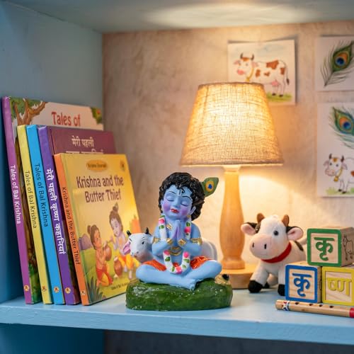 Image of ZAICUS Baby Krishna Idol for Home Decor | Bal Gopal Murti with Cow, Cute Laddu Gopal Statue for Home Temple, Car Dashboard, Office Desk & Spiritual Gift Item