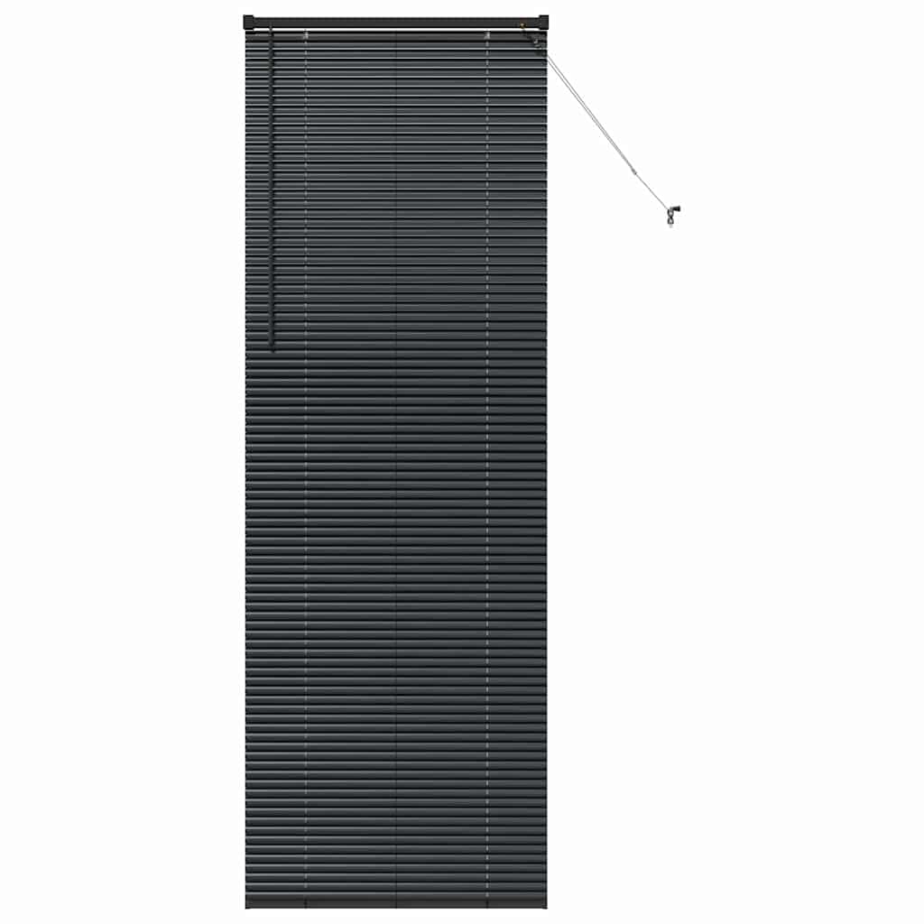 vidaXL Venetian Blinds Height Adjustable Black 220 x 75 cm Aluminium, Modern Rectangular Aluminum Blinds, Adjustable Indoor Window Treatments, Light Control Privacy for Home Decor, Office