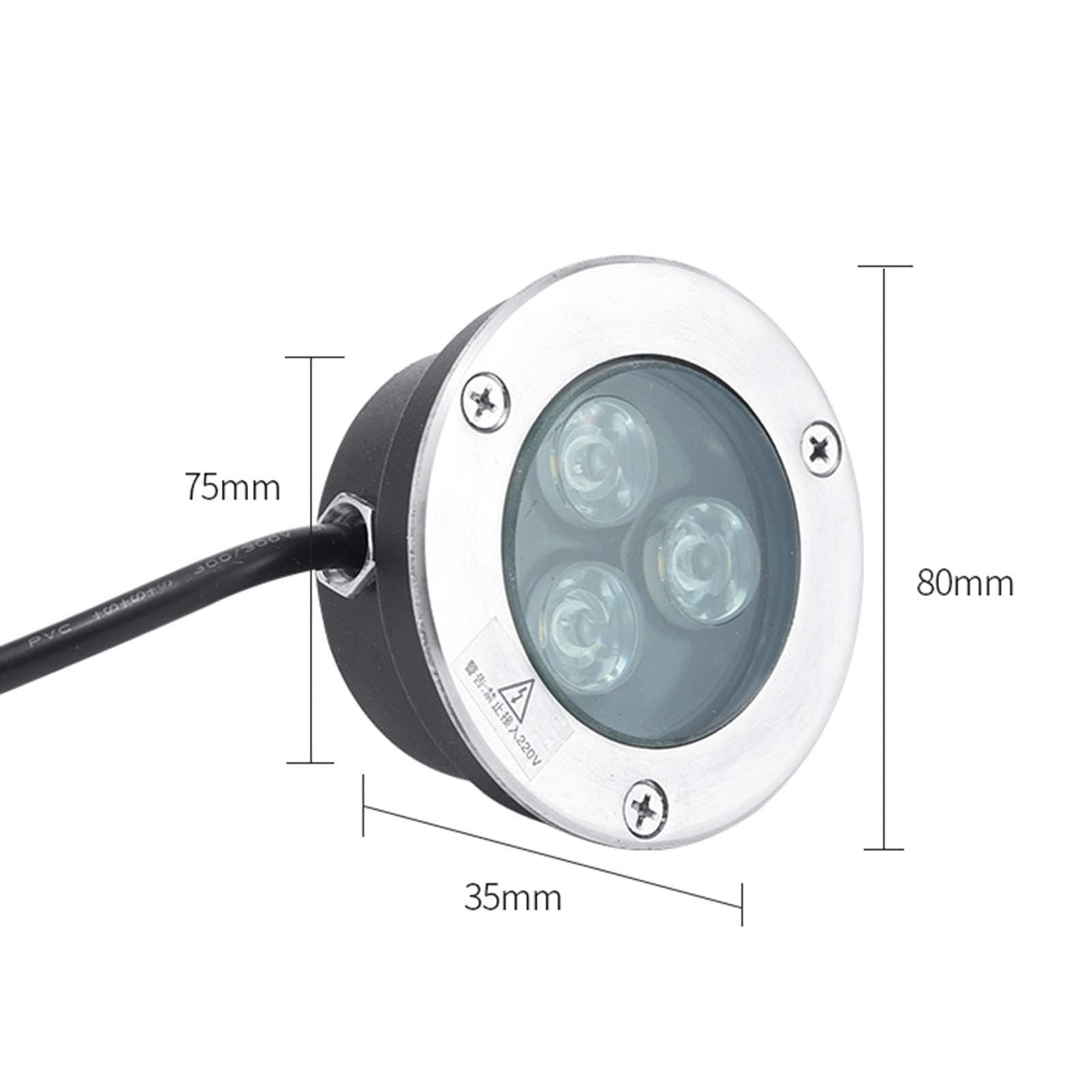 4 Pezzi Faretto Subacquei - Luce da Immersione A LED, Luci Interrate da 3 W, Lampada da Paesaggio Ultrasottile Impermeabile IP68, per Esterni, Terrazze, Illuminazione Subacquea(Green,3w(220V))