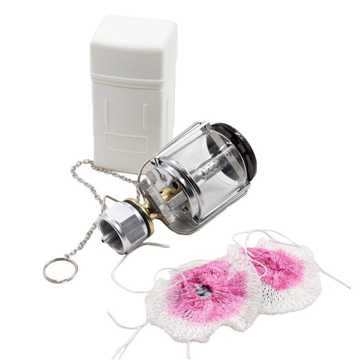 Tofficu Linterna de Gas para Iluminar Tiendas para Camping al Aire Libre con Iluminación de Propano, Cuerpo de Cobre y Nylon, Herramienta Portátil en Acampada