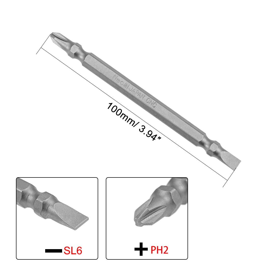 Magnetic Screwdriver Bits - PH2/SL6, 1/4 Inch Shank -2
